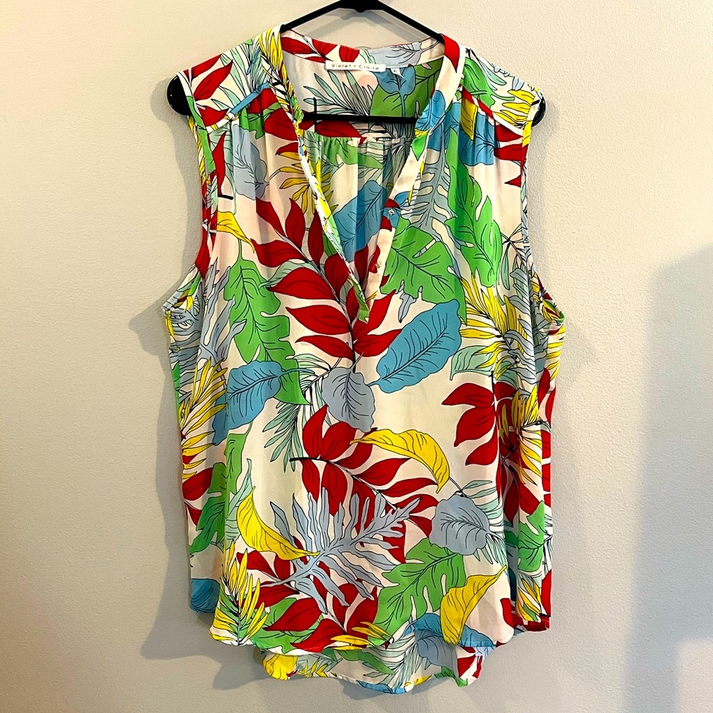 Multicolored Sleeveless Blouse